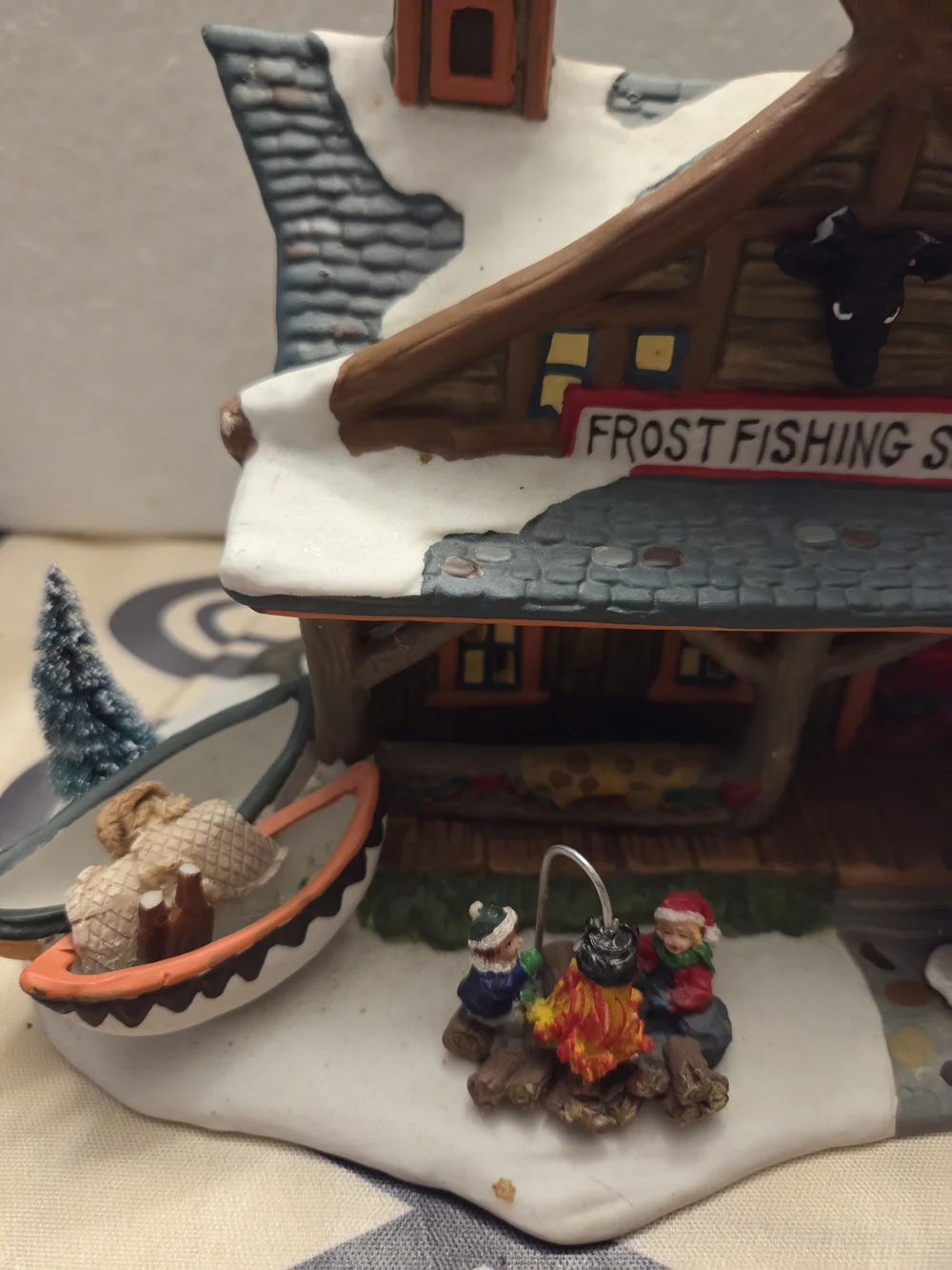 Frost Fishing Shop Holiday Village Figurine - Collectible